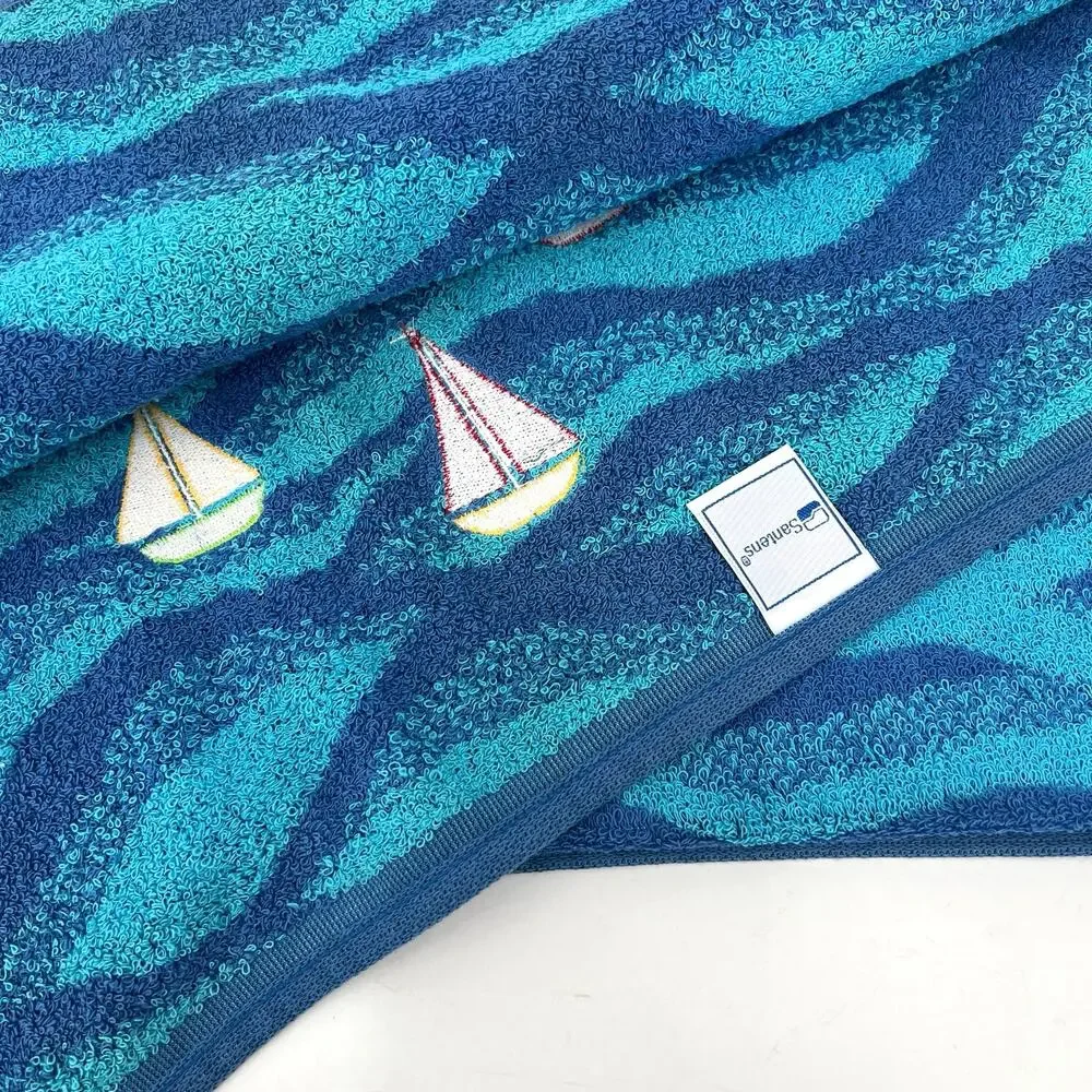 Funscapes by Santens 100% cotton beach towels with embroidered sailboats